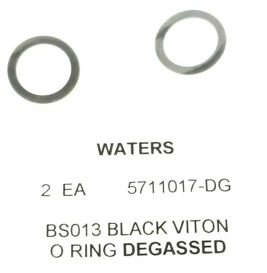 Used LOT OF 2 NEW WATERS 5711321-DG 12MM X 1.5MM BLACK VITON O-RINGS DEGASSED