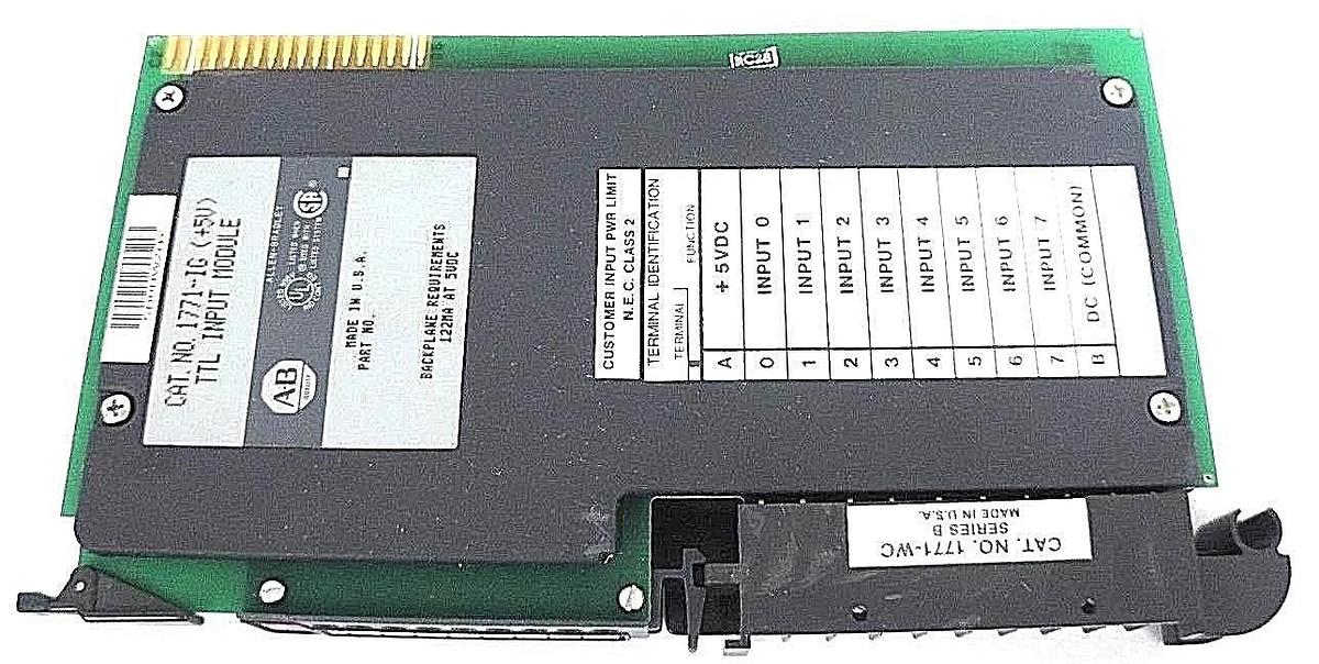 Used ALLEN BRADLEY 1771-IG (+5V) TTL INPUT MODULE 1771IG W/ 1771-WC SER. B WIRING ARM