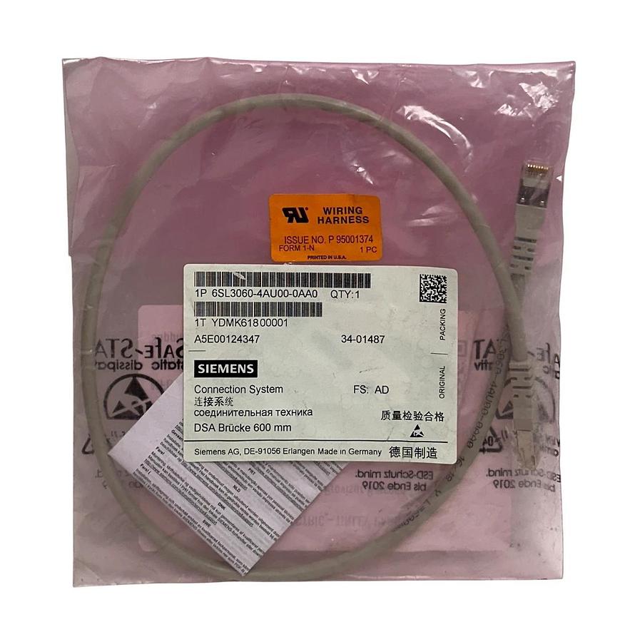 Used SIEMENS 6SL3060-4AU00-0AA0 / 6SL30604AU000AA0 SINAMICS D-CLiQ CABLE 2FT NSFS