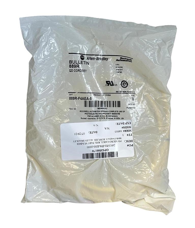 Used ALLEN BRADLEY 889R-F4AEA-5 /B BULLETIN 889R QD CORDSET 4-PIN AC MICRO 5M NSMP