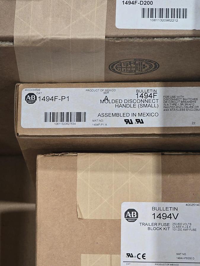 Used Allen Bradley 1494C-DJ622-A4-D-E-F Fusible Disconnect Kit 600V 200A 1494F-D200