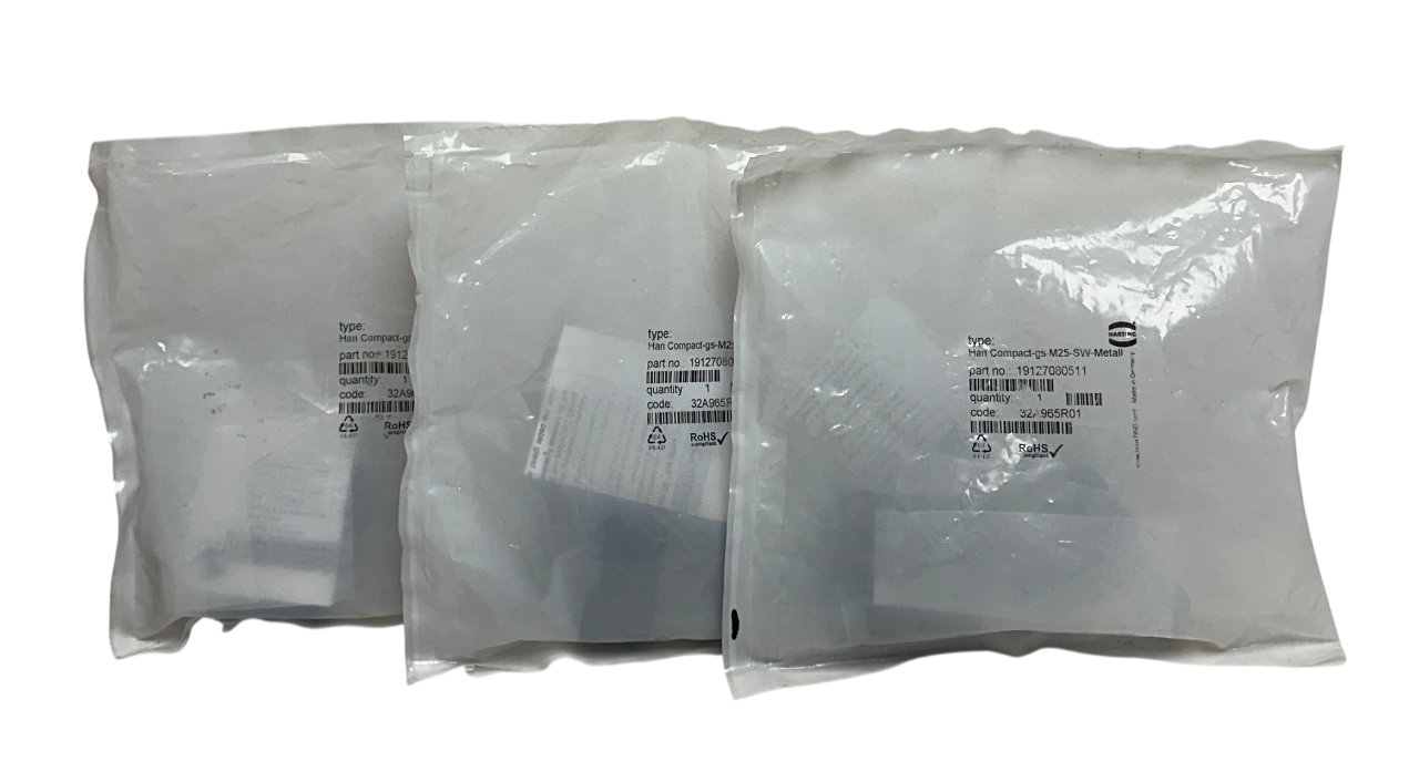 3 HARTING 19127080511 / HAN COMPACT GS M25 SW METAL HOODS FOR CABLE GLANDS NSFS