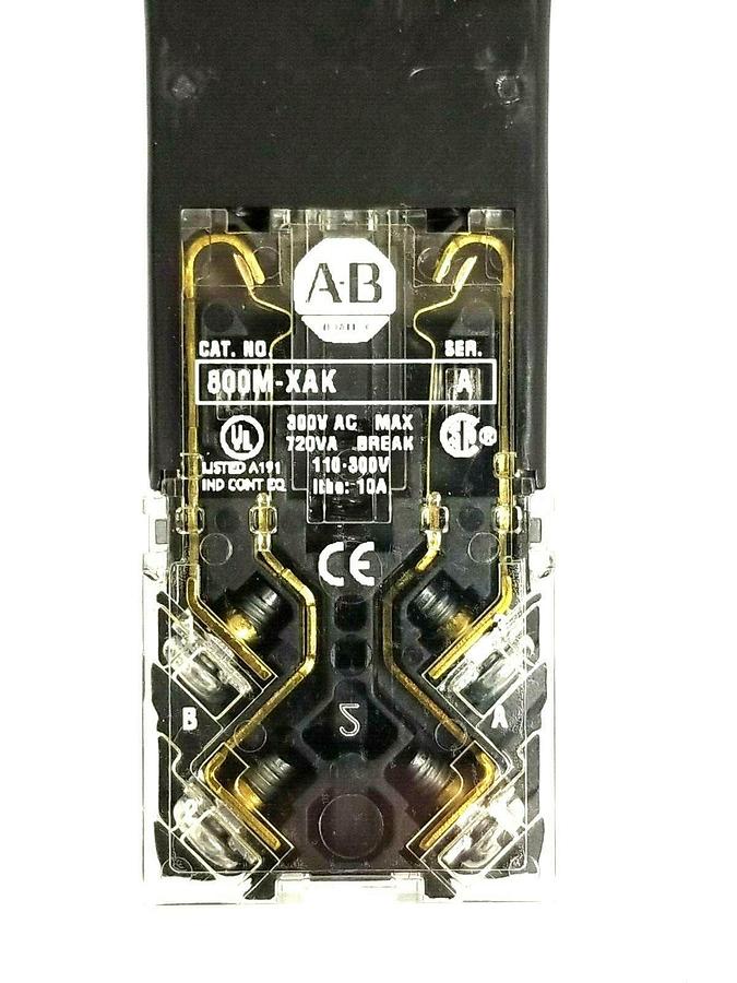 Used NEW ALLEN BRADLEY 800MB-CQAL10BAK SER. A BLUE SQUARE PUSH BUTTON 800MBCQAL10BAK
