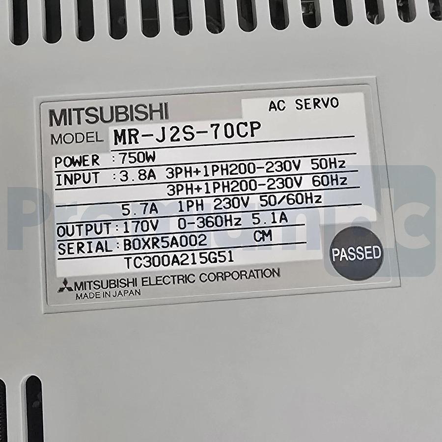 Mitsubishi MR-J2S-70CP MELSERVO AC Servo Amplifier Drive 700W 200-230V NSMP