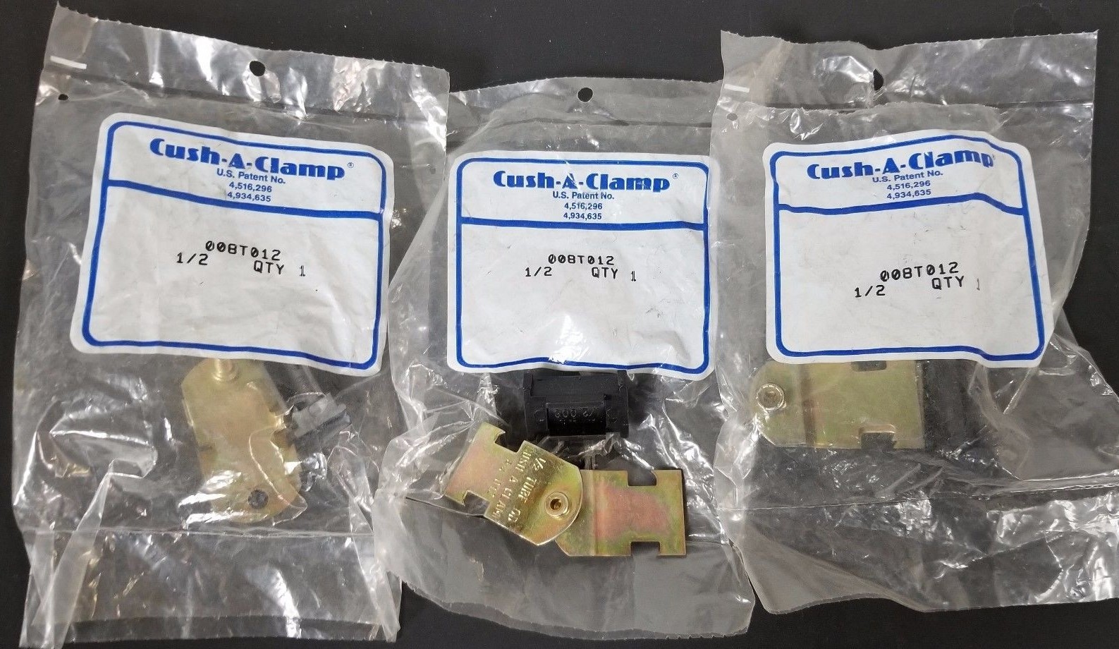 Used LOT OF 3 NEW CUSH-A-CLAMP 008T012, 1/2