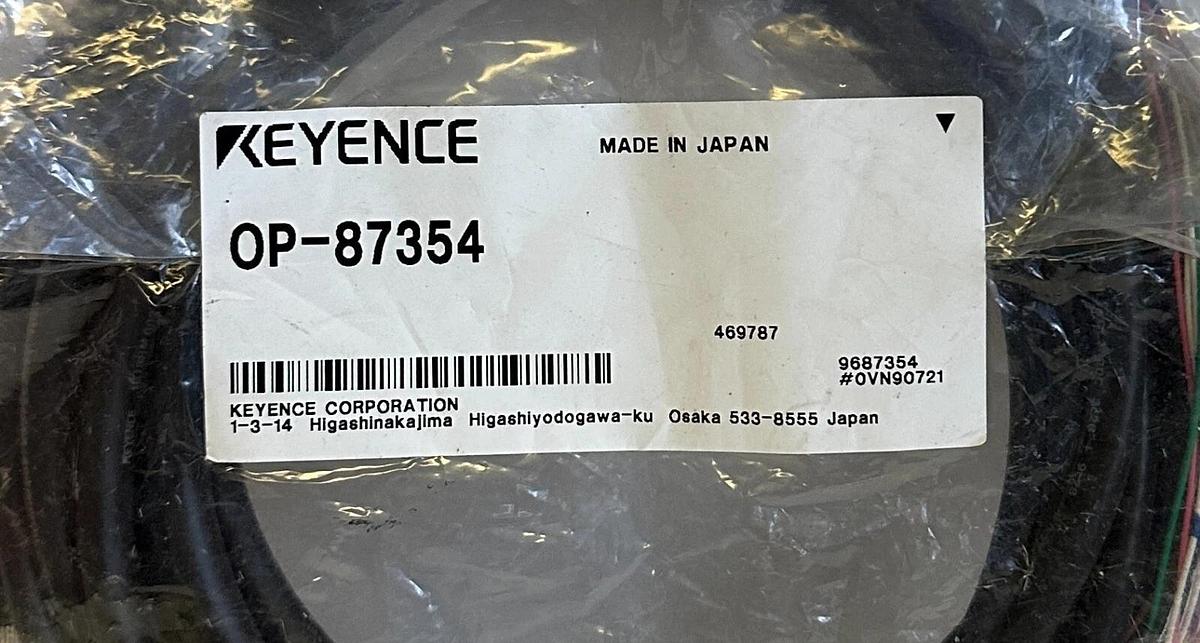 Used NEW KEYENCE OP-87354 / OP87354 SAFETY LASER CONTROL CABLE 5M SR-x000W NFPA79