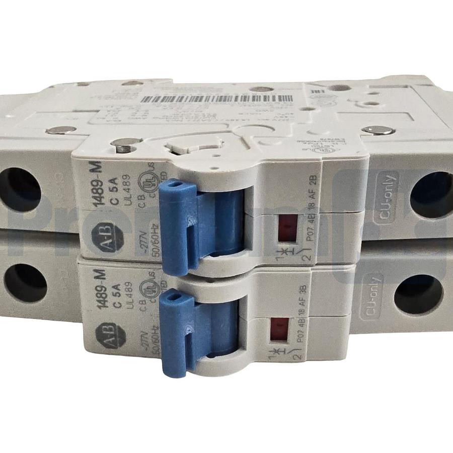 Box of 2 Allen-Bradley 1489-M1C050 /D Circuit Breaker, 1 Pole, 5A, C-Curve NSMP 885630619569