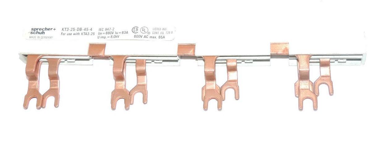 Used SPRECHER + SCHUH KT3-25-DB-45-4 BUS BAR 45MM 65AMP, KT325DB454