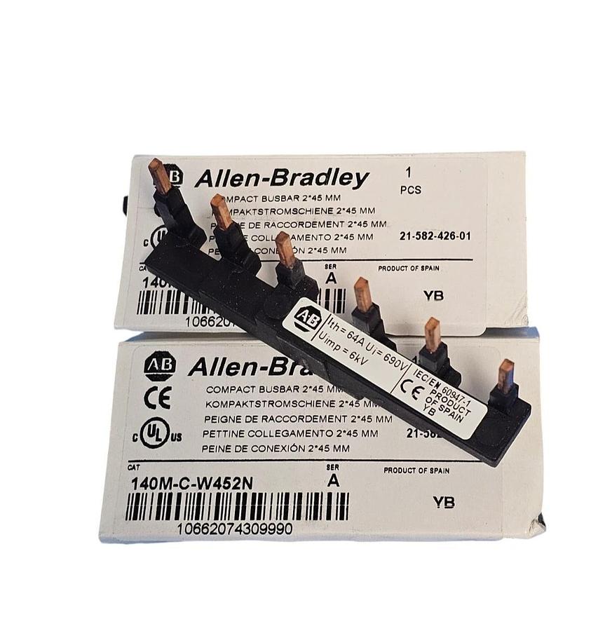 Used LOT OF 2 NIB ALLEN BRADLEY 140M-C-W452N COMPACT BUSBARS SER. A
