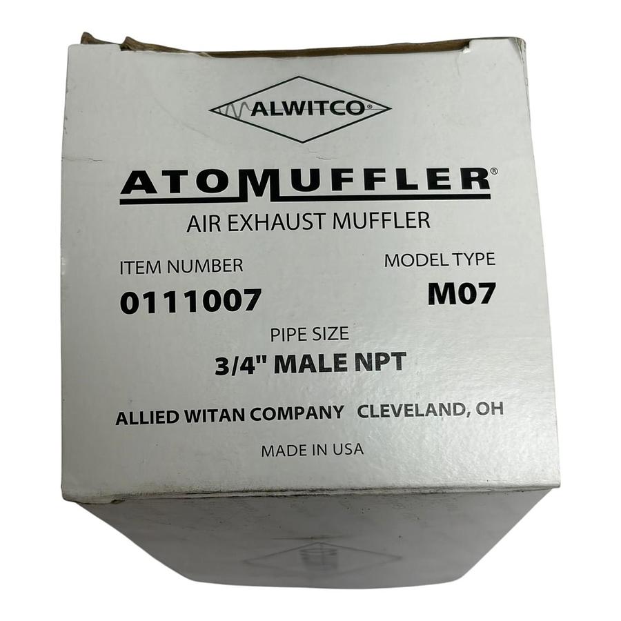 Used Allied Witan M07 Atomuffler Air Exhaust Muffler 3/4" Male NPT 0111007 New