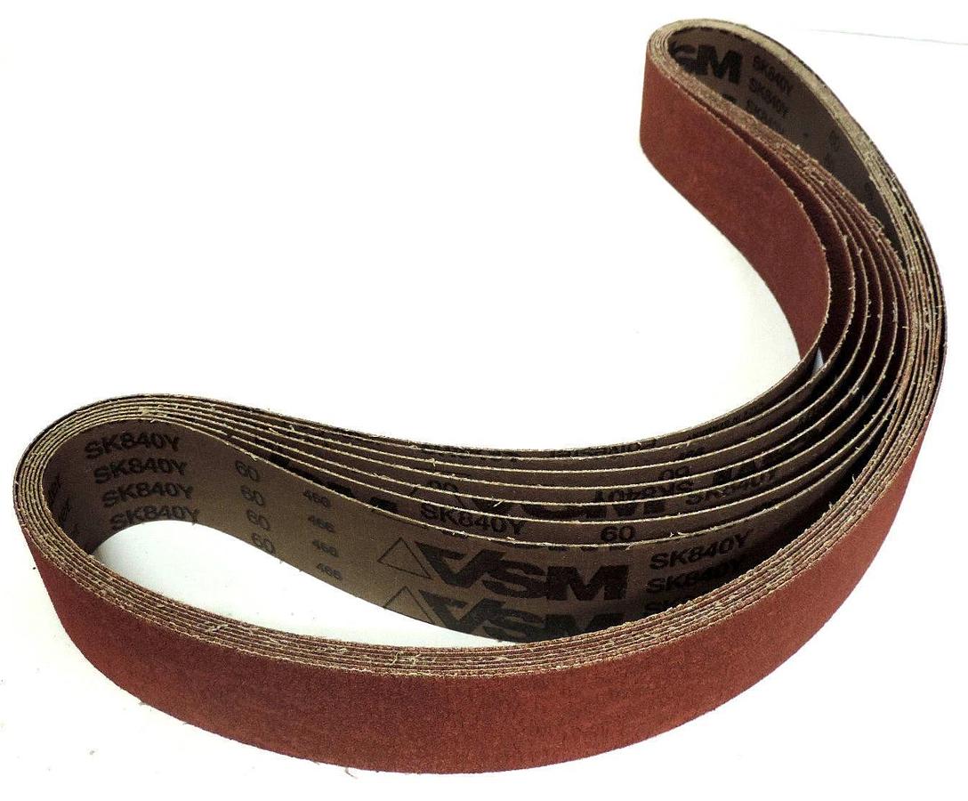 Used LOT OF 7 VSM SANDING BELTS SK840Y 2-1/2" WIDE 60 GRIT 466 POLYESTER NEW