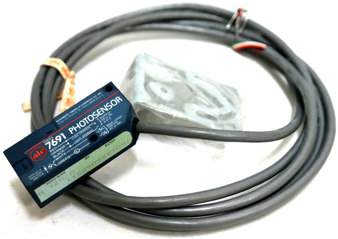 Used NEW ATC TRANSMITTER RECEIVER 7691ARE04DSXX PHOTOSENSOR (END VIEW) SERIES 7691