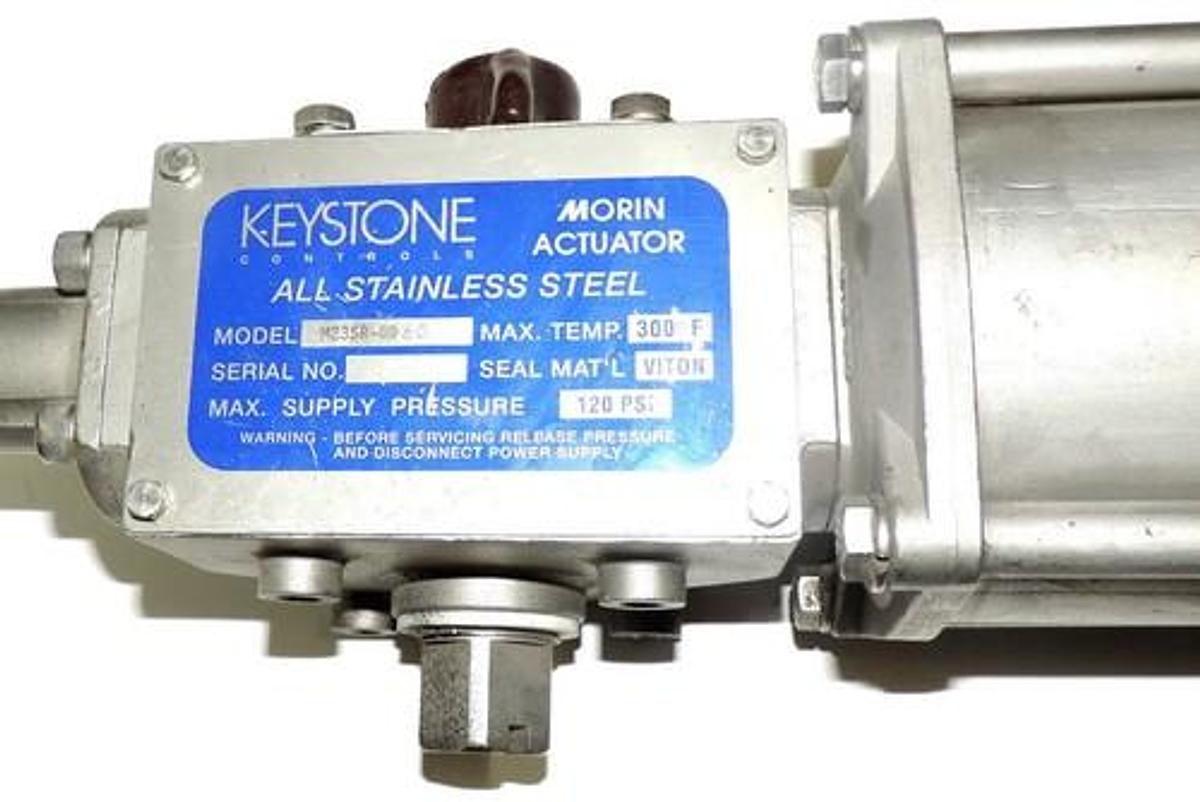 Used KEYSTONE CONTROLS M23SR-60 MORIN ACTUATOR ALL STAINLESS STEEL MAX PRESS. 120 PSI