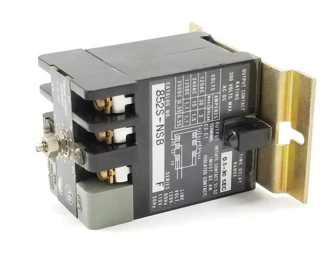 Used ALLEN-BRADLEY 852S-NSB SOLID STATE TIMER SER F, 0.5-30SEC, 852SNSB