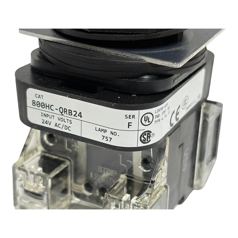 Used Allen Bradley 800HC-QRB24 Green Illuminated Start Push Button Switch 24V