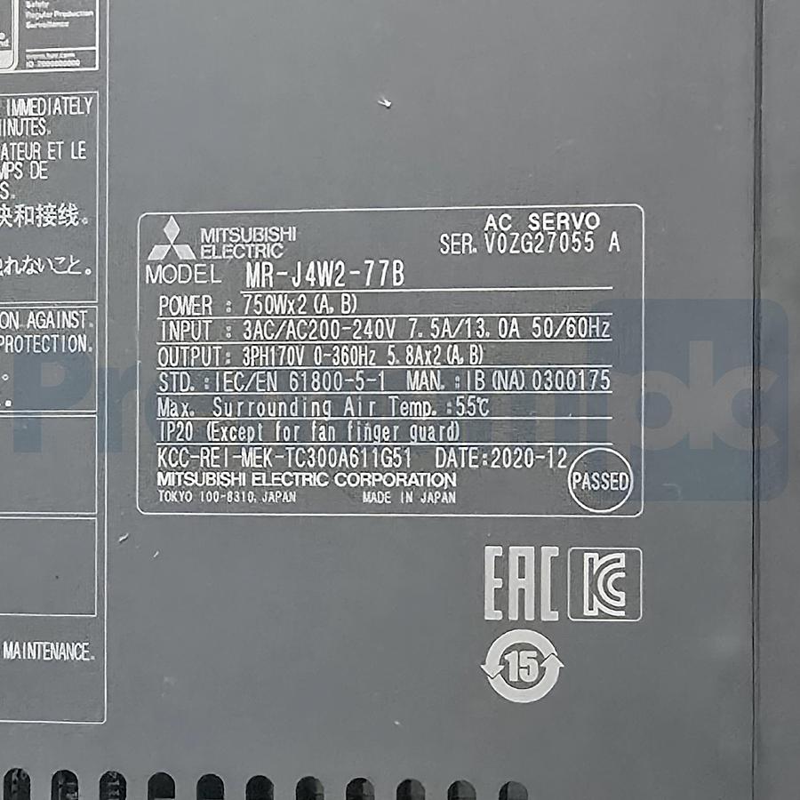 Used Mitsubishi MR-J4W2-77B MELSERVO-J4 2-Axis AC Servo Drive 750Wx2 200V 3Ph NEW
