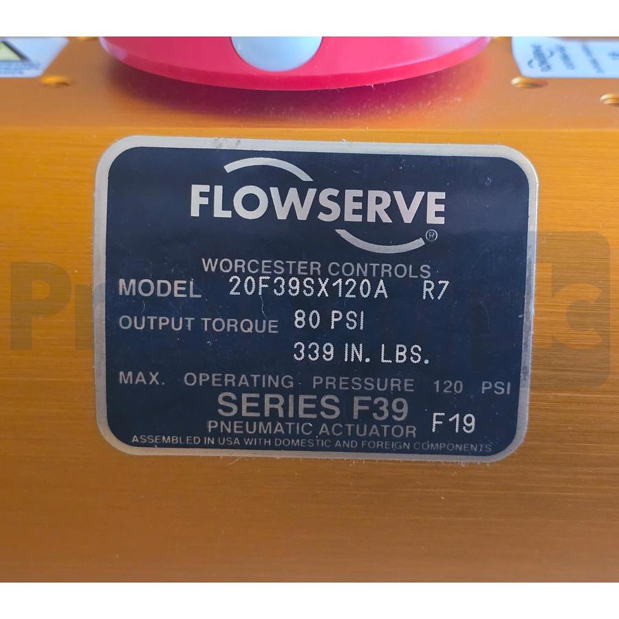 Used Flowserve Worcester 20F39SX120A R7 | F39 Pneumatic Actuator 339 In-Lbs w/Accs.