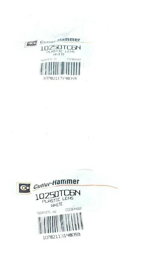 Used LOT OF 2 NEW EATON CUTLER-HAMMER 10250TC6N PLASTIC LENSES WHITE SER. A1