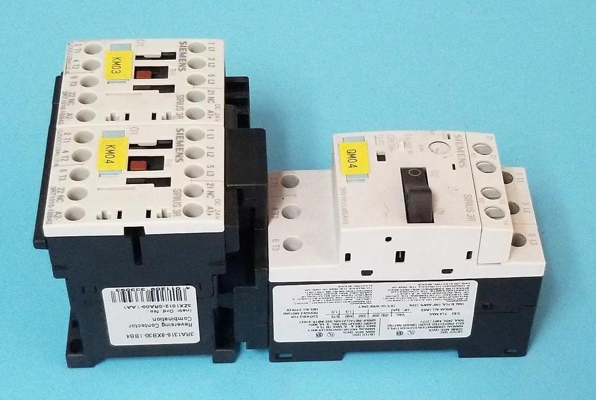 Used SIEMENS 3ZX1012-0RA00-1AA1 W/ 3RT1016-1BB42 CONTACTORS & 3RV1011-0GA10 BREAKER
