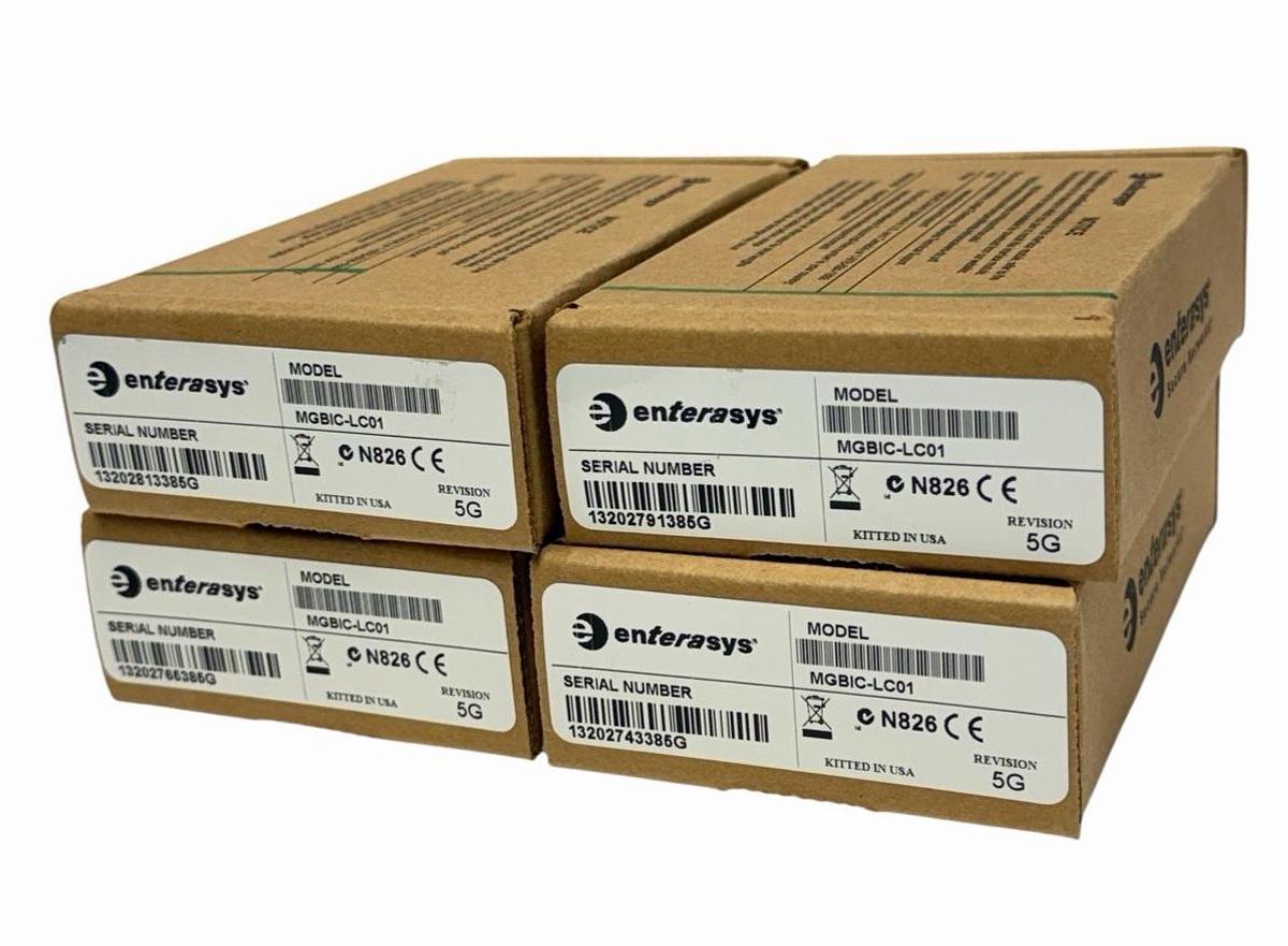 Used LOT OF 4 NIB ENTERASYS MGBIC-LC01 1000BASE-SX SFP TRANSCEIVER MODULES
