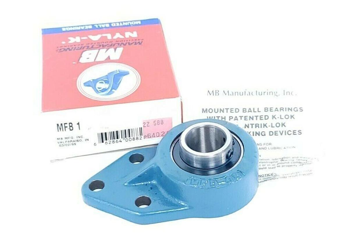 Used NIB NYLA-K MFB 1 FLANGE MOUNTED BEARING MFB1 3BOLT SET SCREW 1IN BORE