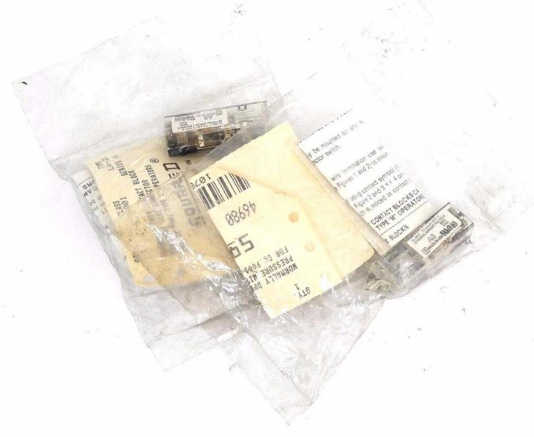 Used LOT OF 2 NEW SQUARE D 9001 LA-21 NORMALLY OPEN CONTACT BLOCKS SERIES A, 46980
