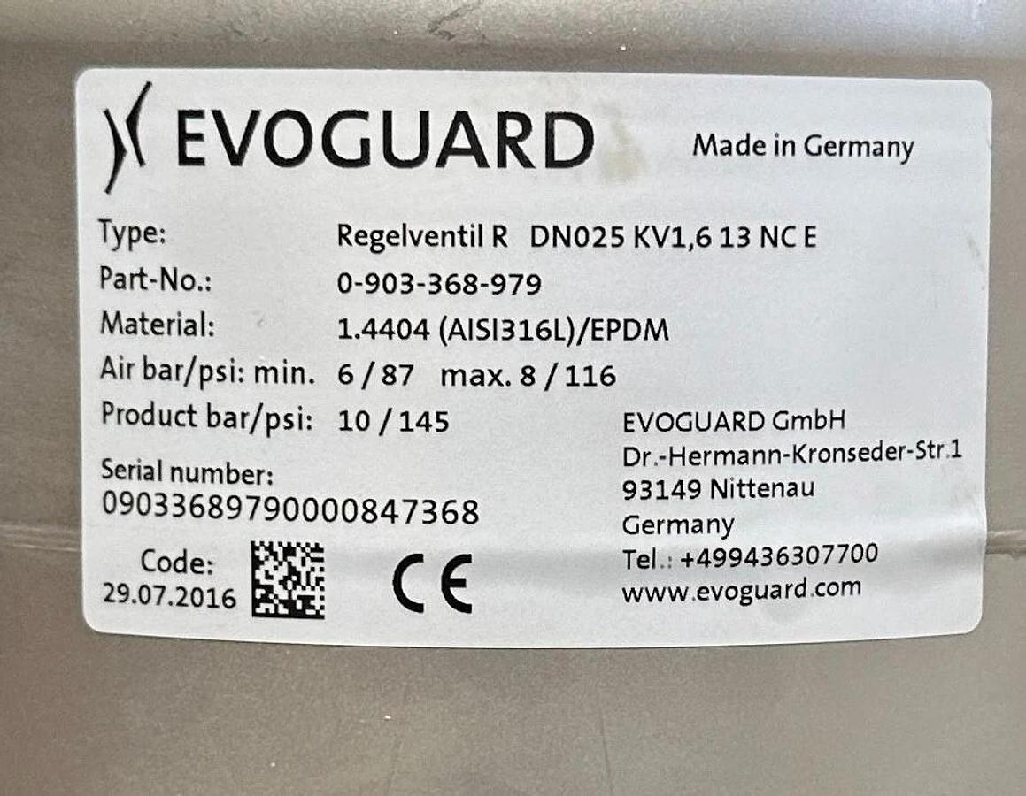 KRONES 0-903-368-979 / 6DR5010-0NG10-0AA0 EVOGUARD REGELVENTIL VALVE/POSITIONER