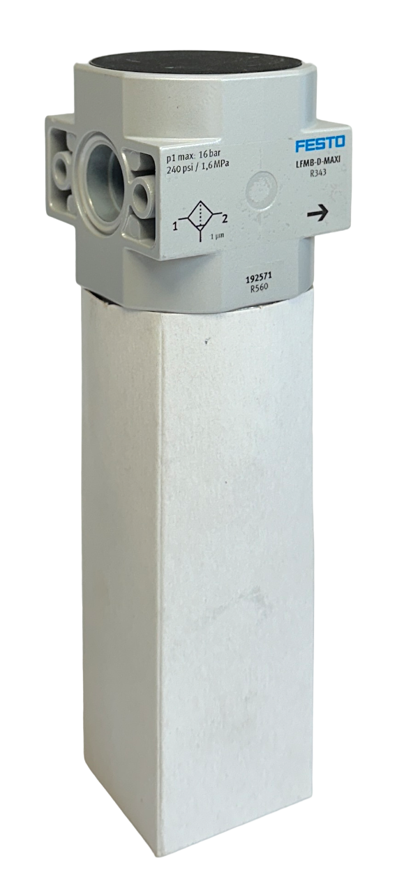 Used FESTO LFMB-D-MAXI / 192571 / LFMBP-D-MAXI PNEUMATIC FINE FIBER FILTER NSNP