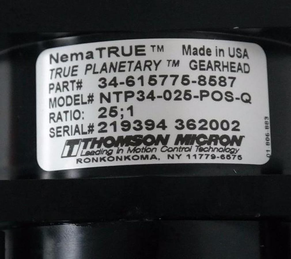 Used NEW THOMSON MICRON 34-615775-8587 TRUE PLANETARY GEARHEAD NTP34-025-POS-Q