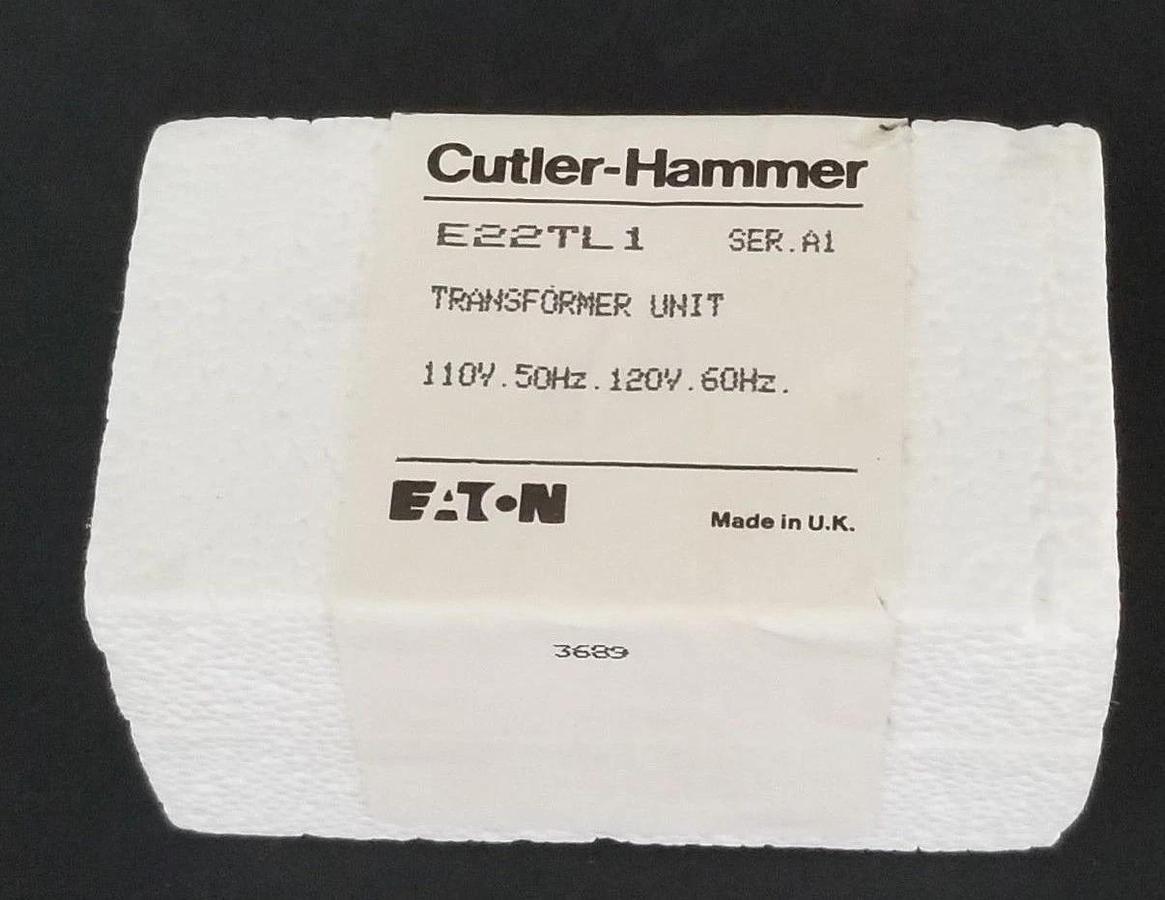 Used F/S EATON CUTLER-HAMMER E22TL1 TRANSFORMER UNIT SER. A1, 110V 50HZ, 120V 60HZ