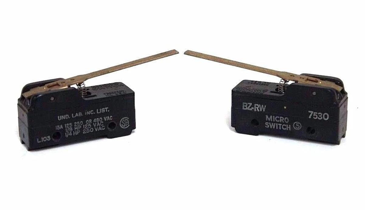 Used LOT OF 2 MICRO SWITCH BZ-RW LIMIT SWITCHES BZRW