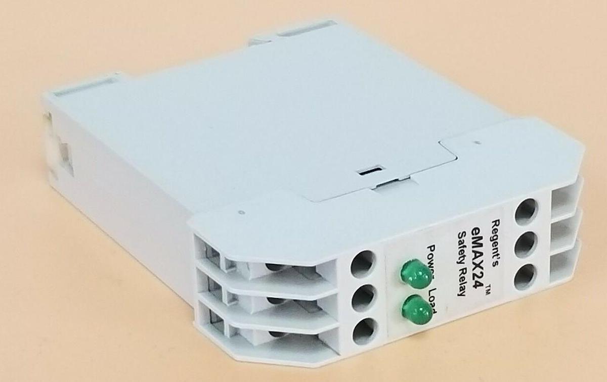 Used REGENT CONTROLS EMAX24 MOMENTARY SAFETY RELAY, 24VDC