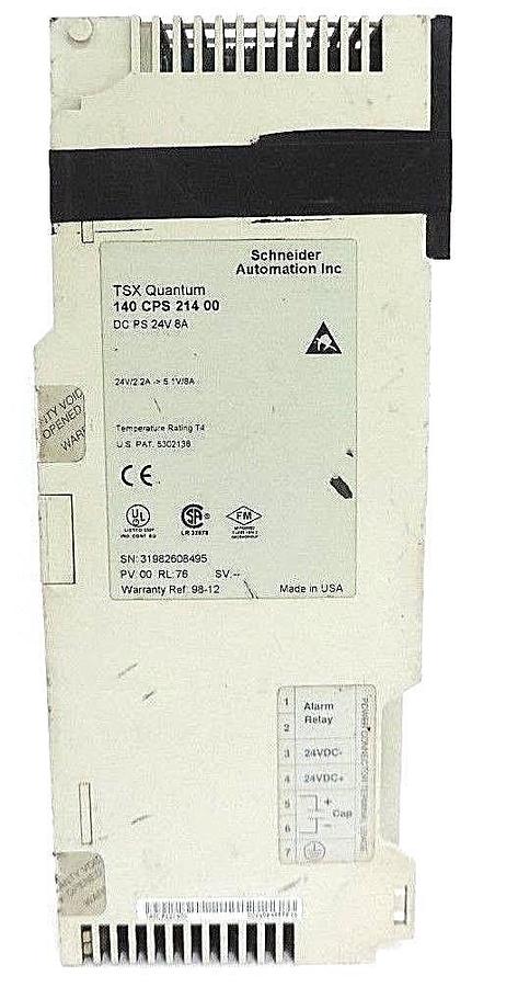 Used SCHNEIDER AUTOMATION 140CPS21400 DC POWER SUPPLY 24V, 8A, 140-CPS-214-00