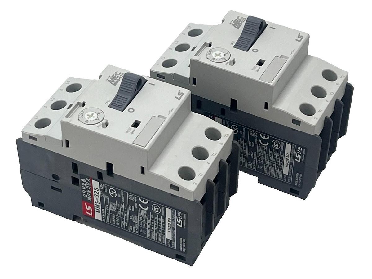 Used (2) LS Electric MMS-32S-10A Manual Motor Starter Protector 6A to 10A 3-Pole NSMP