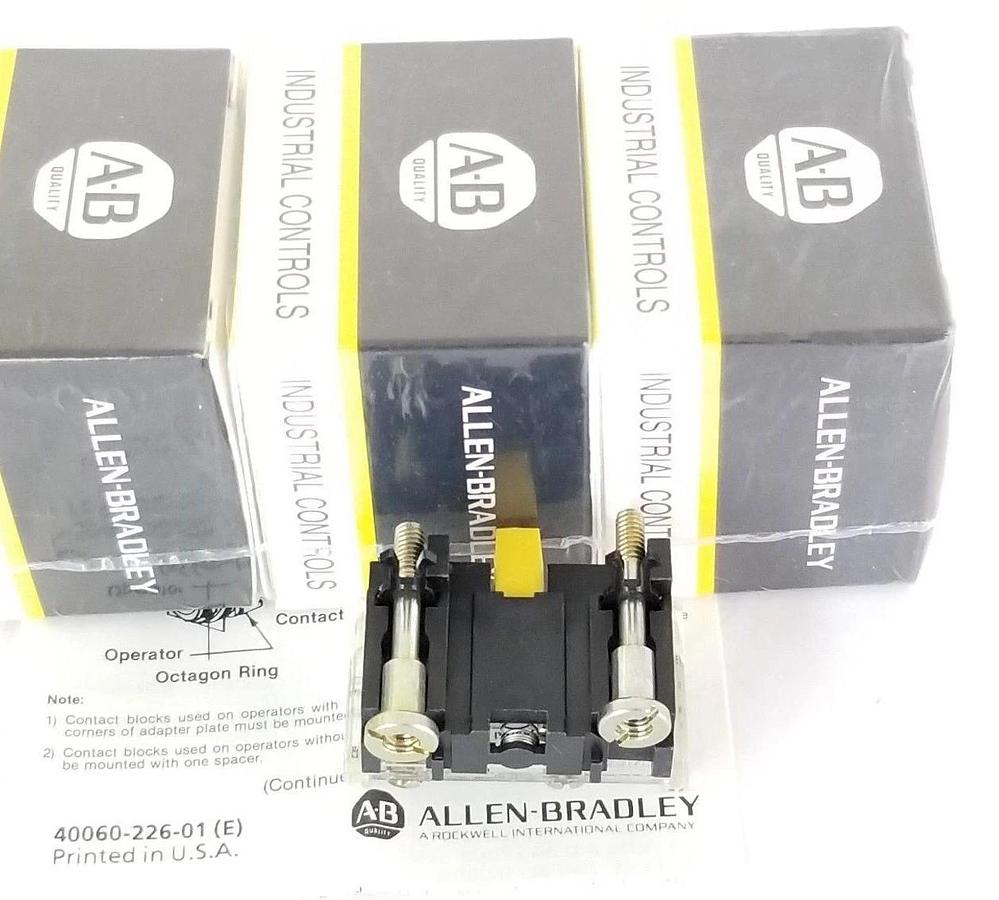 Used LOT OF 3 NIB ALLEN BRADLEY 800T-XD1 CONTACT BLOCKS 800TXD1, SER. D