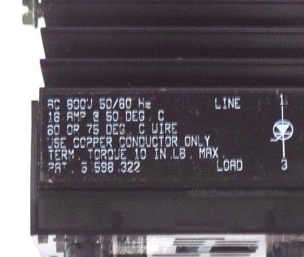Used WATLOW 5-598-322 DIN-A-MITE SOLID STATE CONTROLLER 600V, 50/60HZ, 5598322