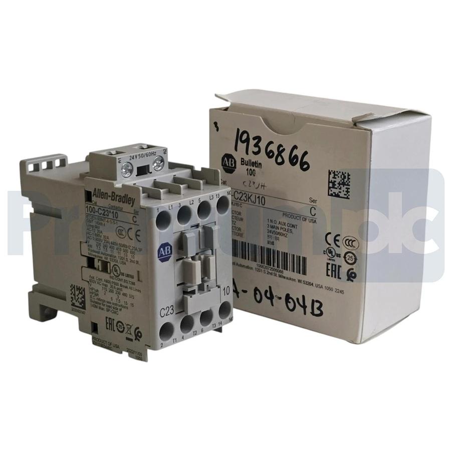 Allen-Bradley 100-C23KJ10 /C 100-C IEC Contactor 3-P 23A, 1 N.O. Coil 24VAC NSMP