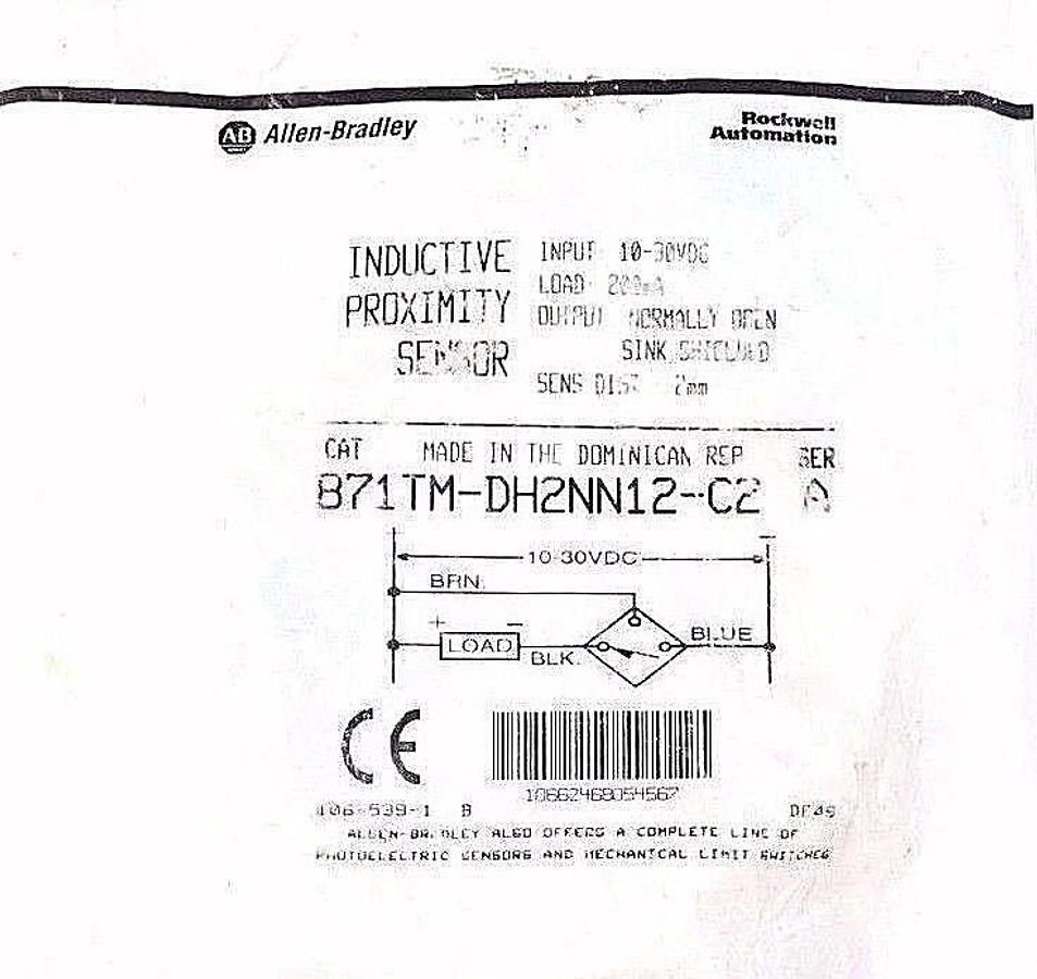 NEW ALLEN BRADLEY 871TM-DH2NN12-C2 SER. A INDUCTIVE PROXIMITY SENSOR