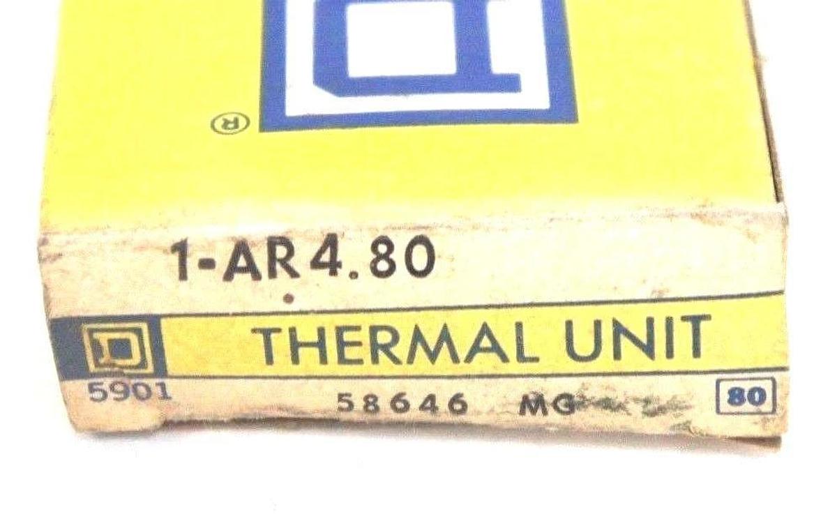 Used LOT OF 6 NIB SQUARE D AR4.80 THERMAL UNIT 58646, 1-AR4.80