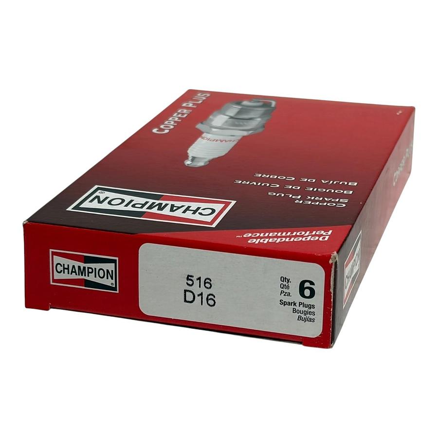 Used Pack of 6 Champion D16 516 Copper Plus Automotive Spark Plugs New