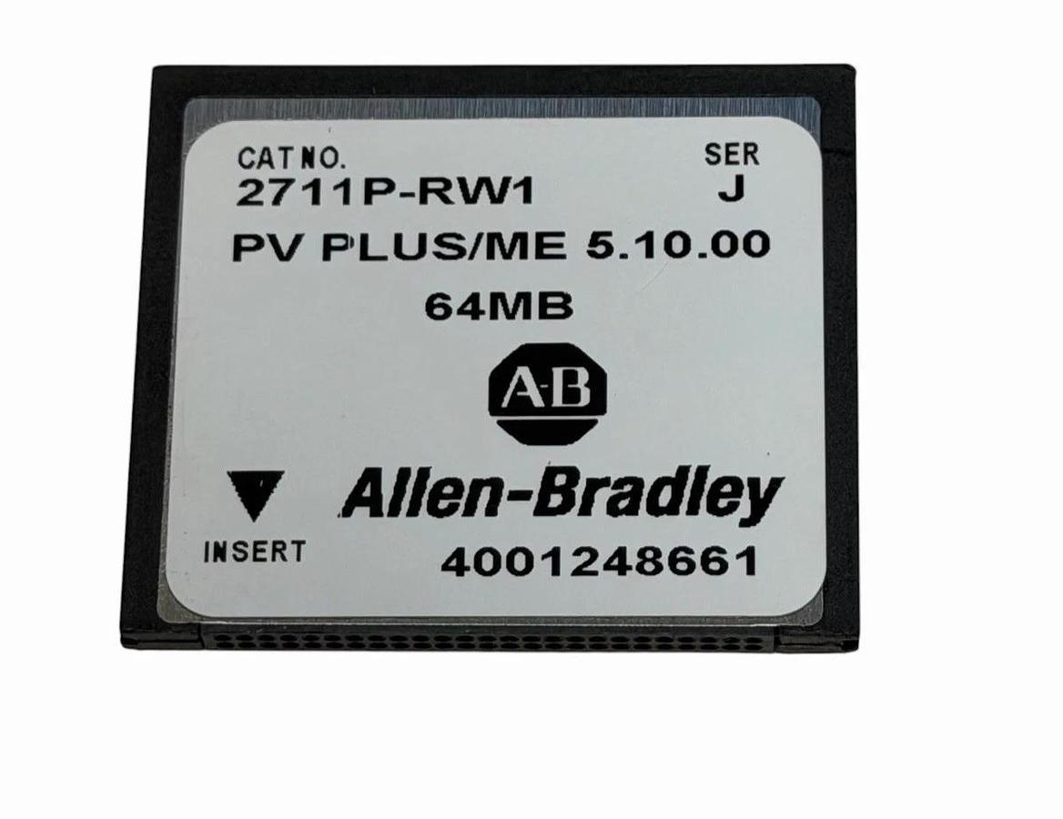Used ALLEN BRADLEY 2711P-RW1 SER. J FLASH MODULE PV PLUS/ME 5.10.00 64MB 2711PRW1
