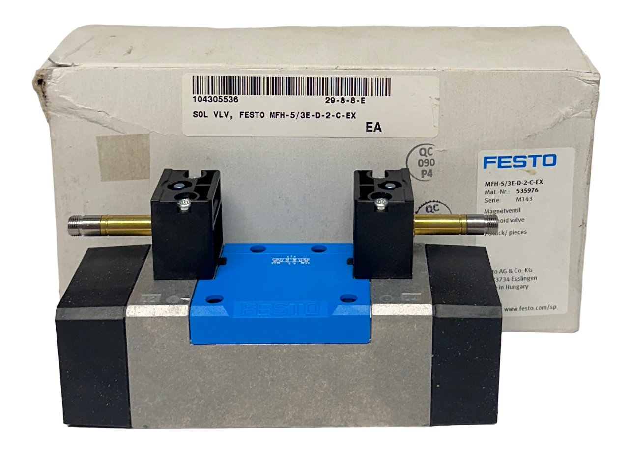 Used NEW FESTO MFH-5/3E-D-2-C-EX / 535976 ELECTRICAL AIR SOLENOID VALVE 5/3 1MPa NSMP