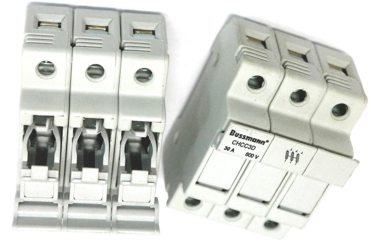 Used LOT OF 2 BUSSMANN CHCC3D FUSE HOLDERS 30A, 600V