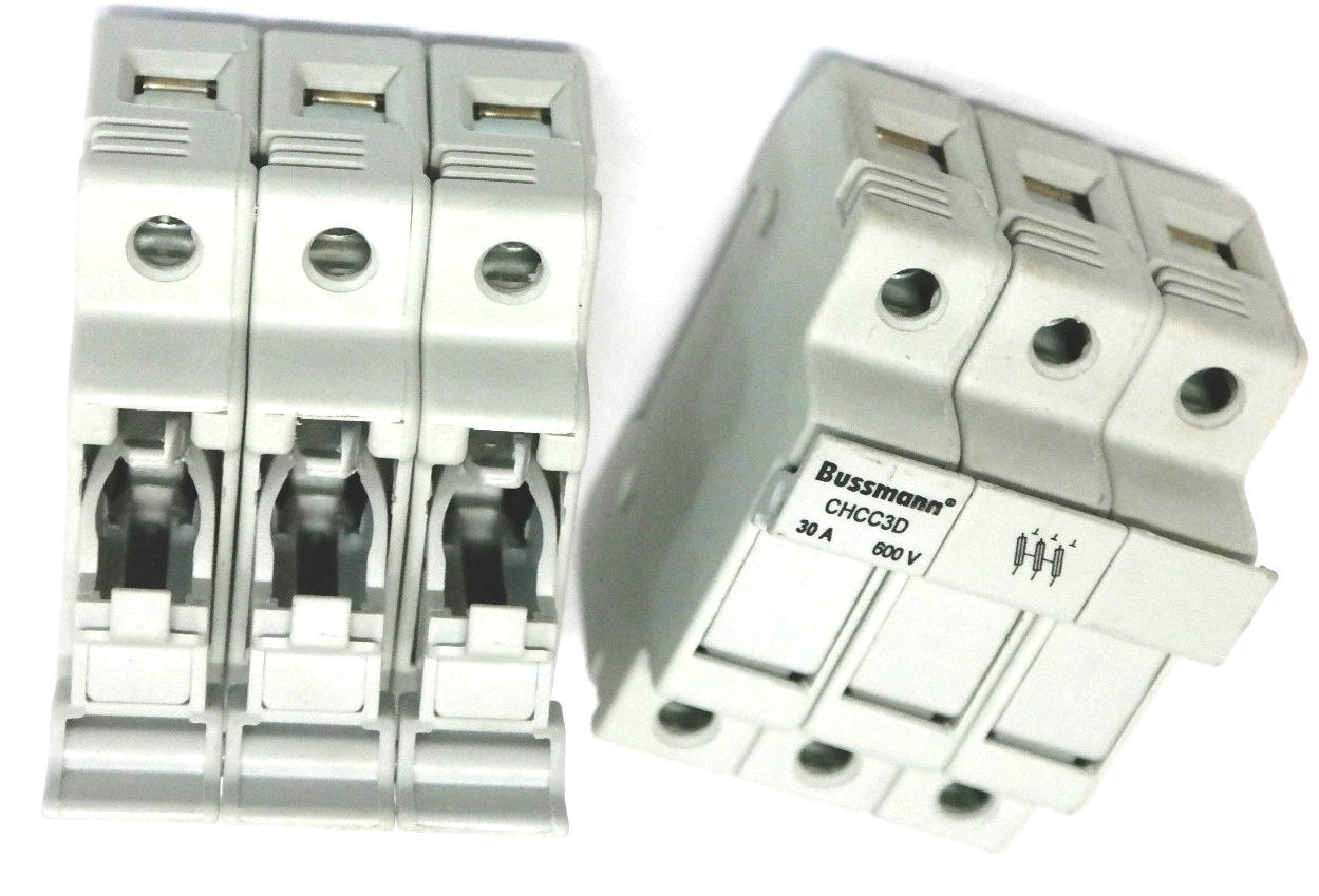 Used LOT OF 2 BUSSMANN CHCC3D FUSE HOLDERS 30A, 600V