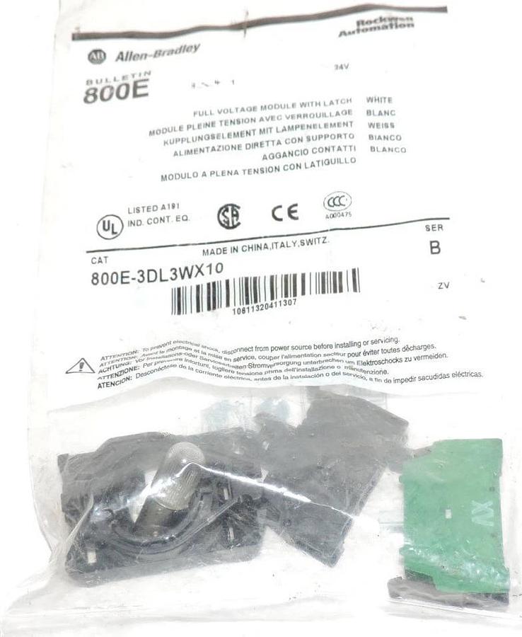 Used NEW ALLEN BRADLEY 800E-3DL3WX10 MODULE W/ LATCH 800E3DL3WX10 SER. B