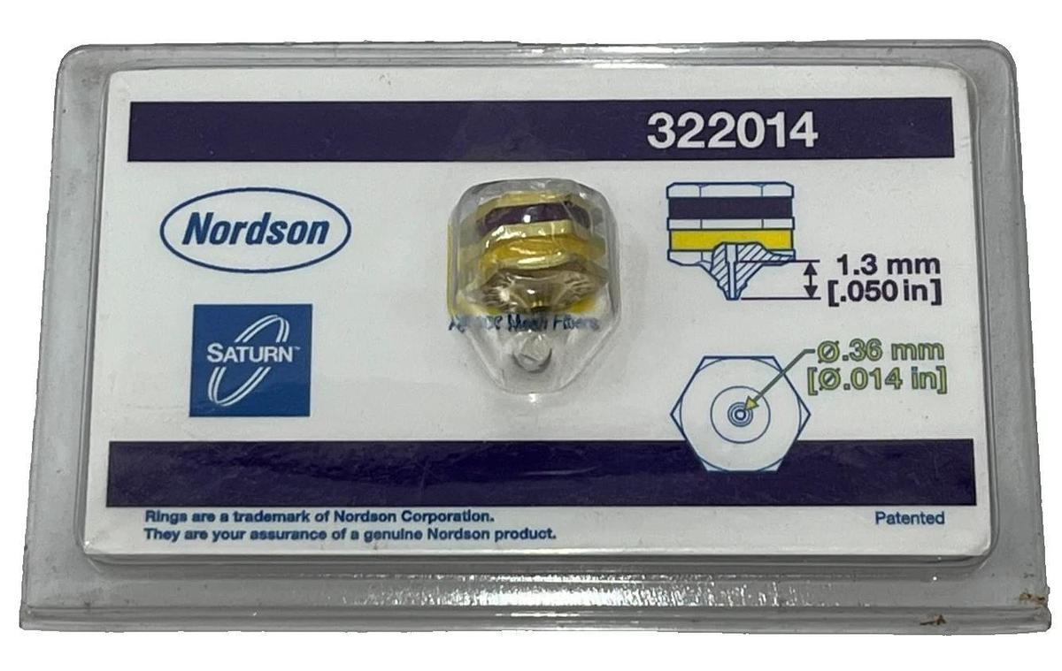 Used NORDSON 322014 Saturn Precision Hot Melt Nozzle .014 Orifice .050 Engagement