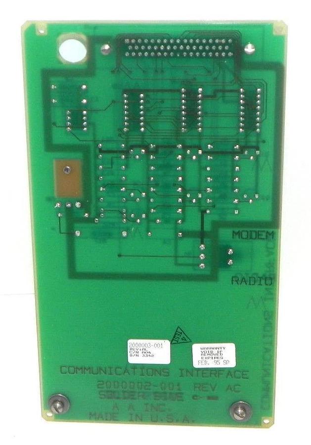 Used A. A. INC. 2000002-001 REV. AC COMMUNICATIONS INTERFACE BOARD 2000002001