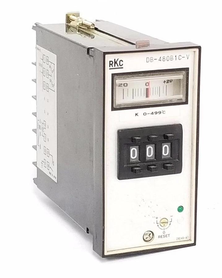 Used RKC DB-480B1C-V TEMPERATURE CONTROLLER 0-499 DEG. C, 110-220V, DB480B1CV