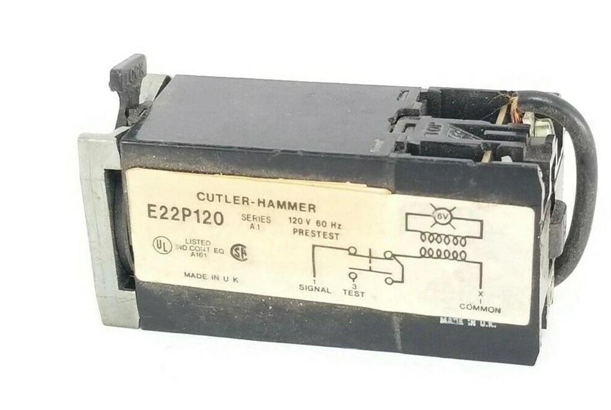 Used EATON CUTLER-HAMMER E22P120 PILOT LIGHT E22P120, SER. A1, 120V 60HZ