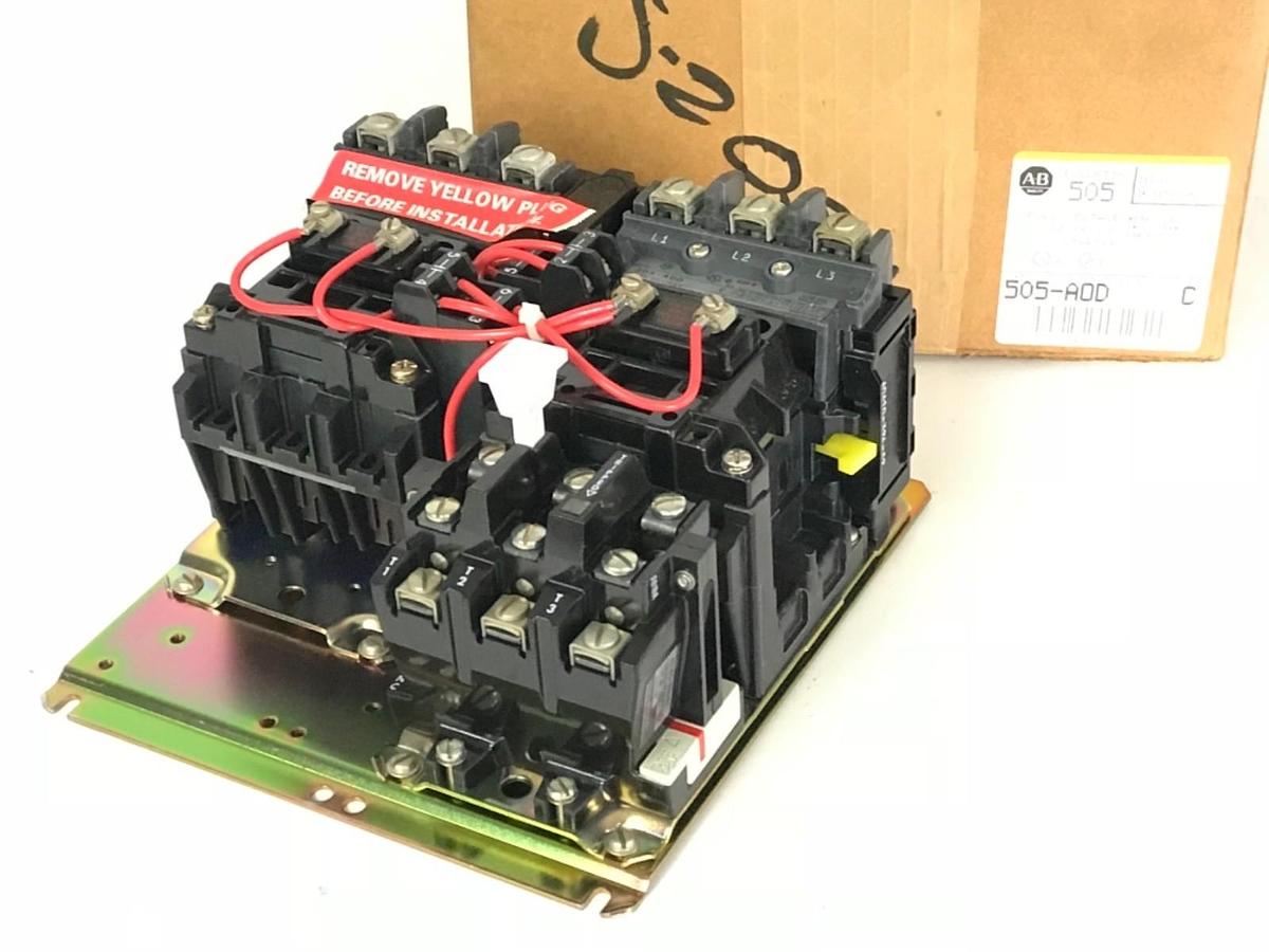 Used NIB ALLEN BRADLEY 505-AOD SERIES C SIZE 0 PHASE 3 REVERSING STARTER 505AOD